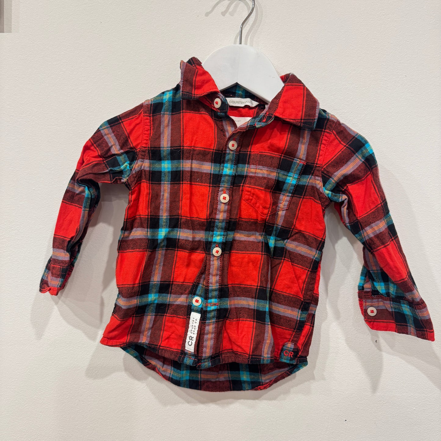 COUNTRY ROAD Red Plaid Shirt, 6-12m