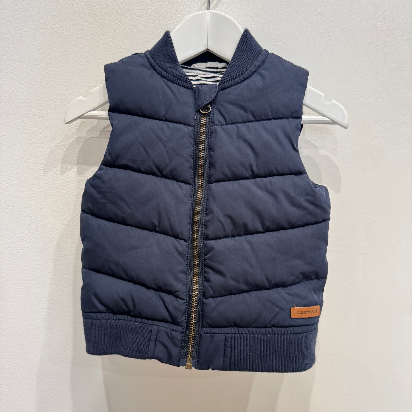 COUNTRY ROAD Navy Puffer Vest, 12-18m