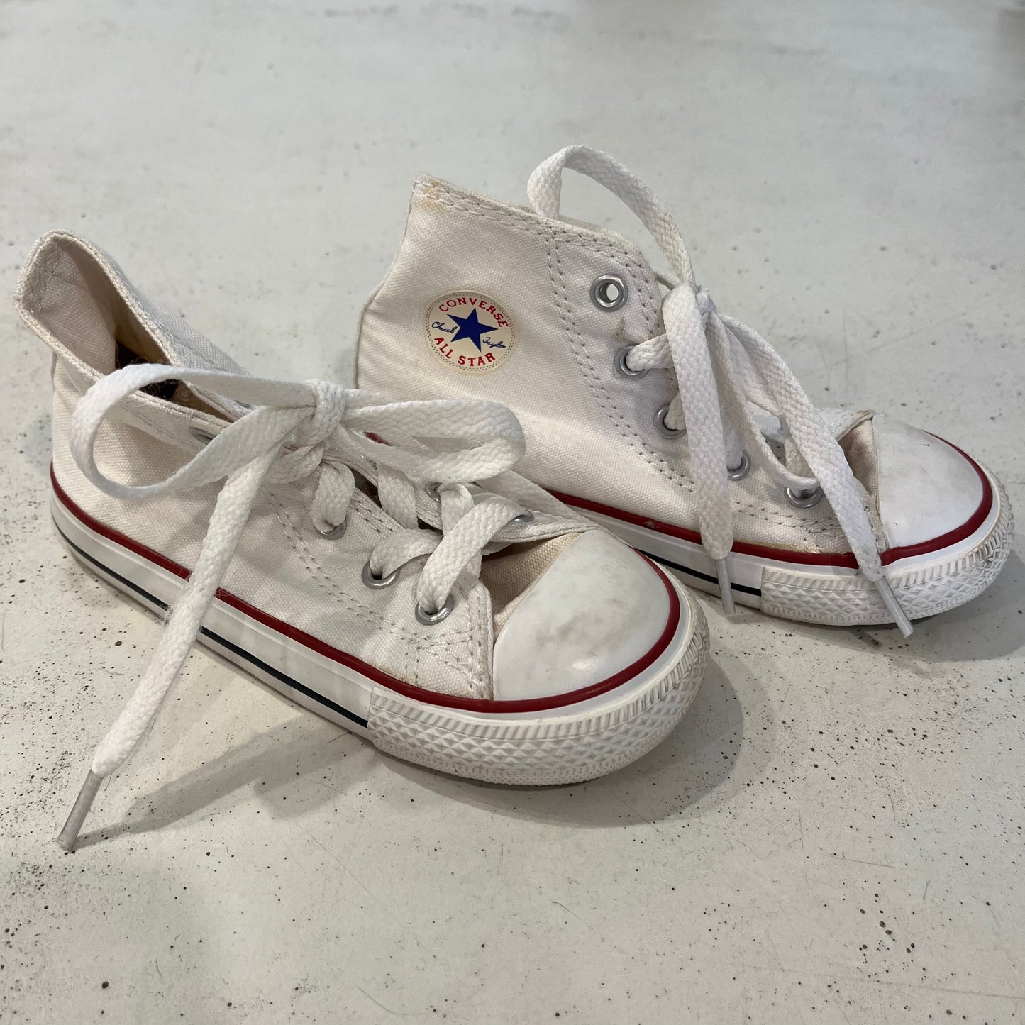 CONVERSE, White High Tops, size 8