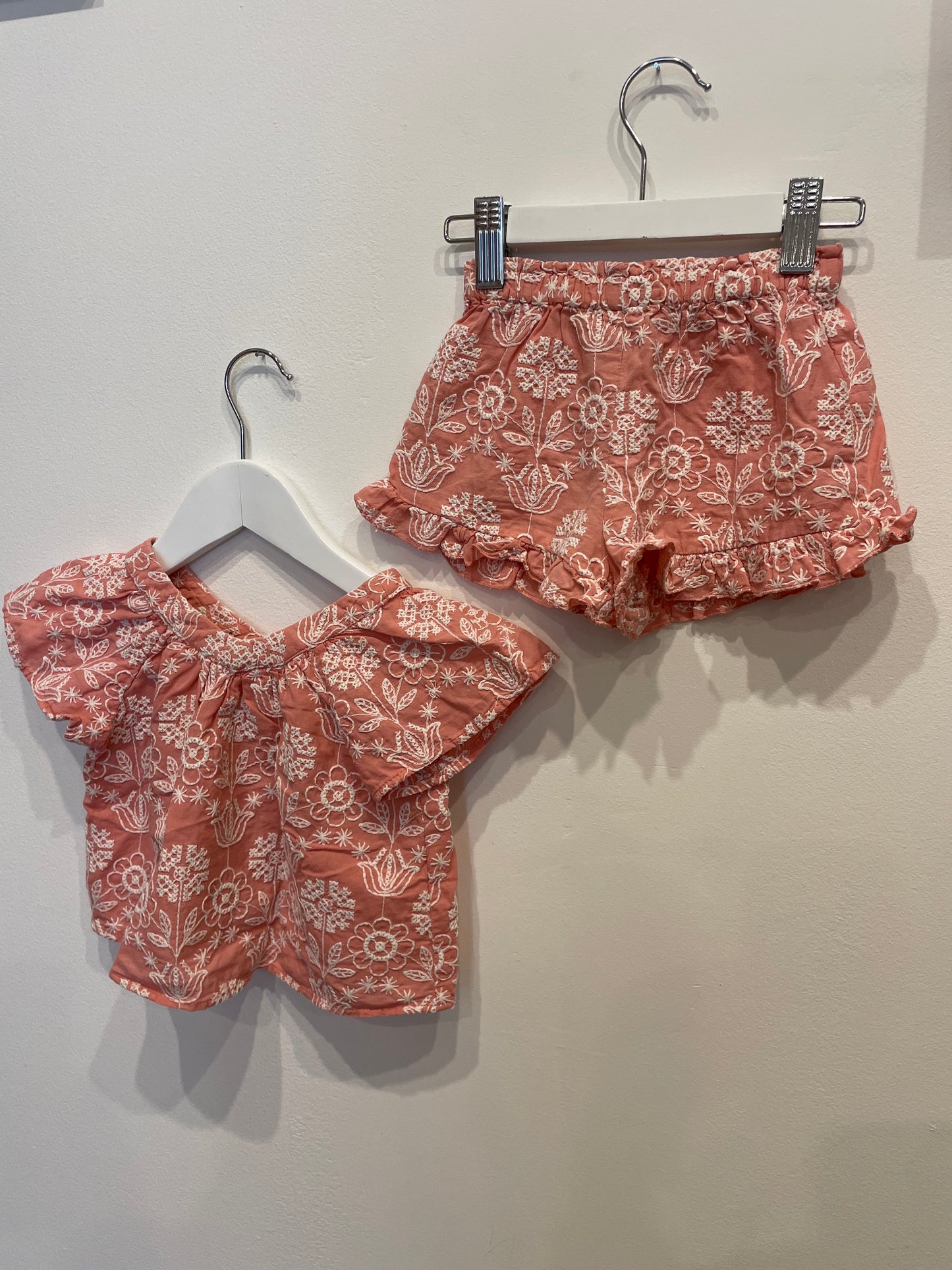 ZARA pink floral set, size 9-12m