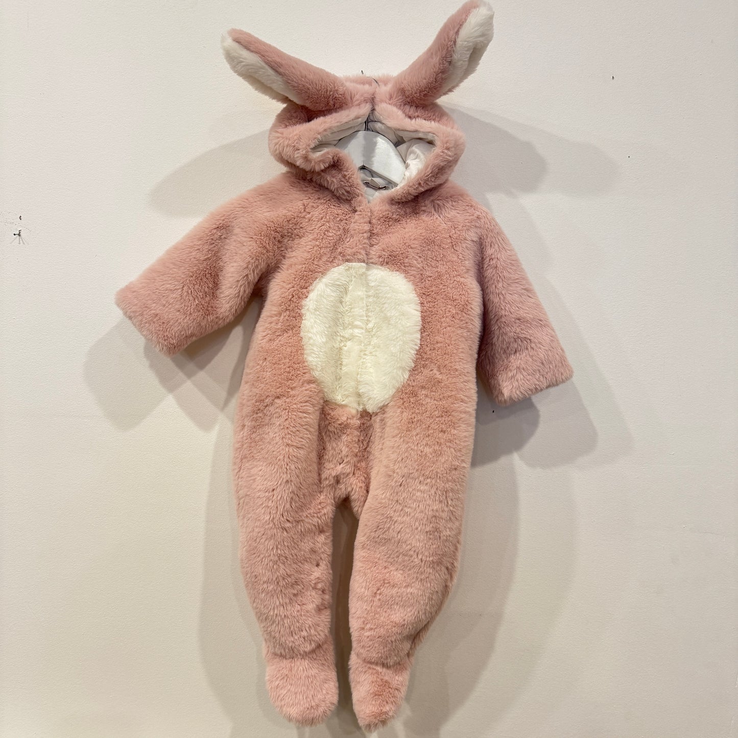 FOX + FINCH faux fur bunny onesie, 6-12m