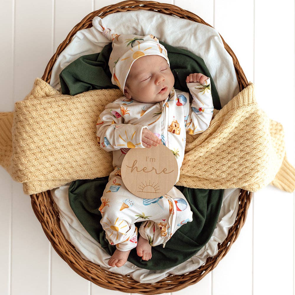 Beach Fun Organic Snugglesuit Convertible Romper