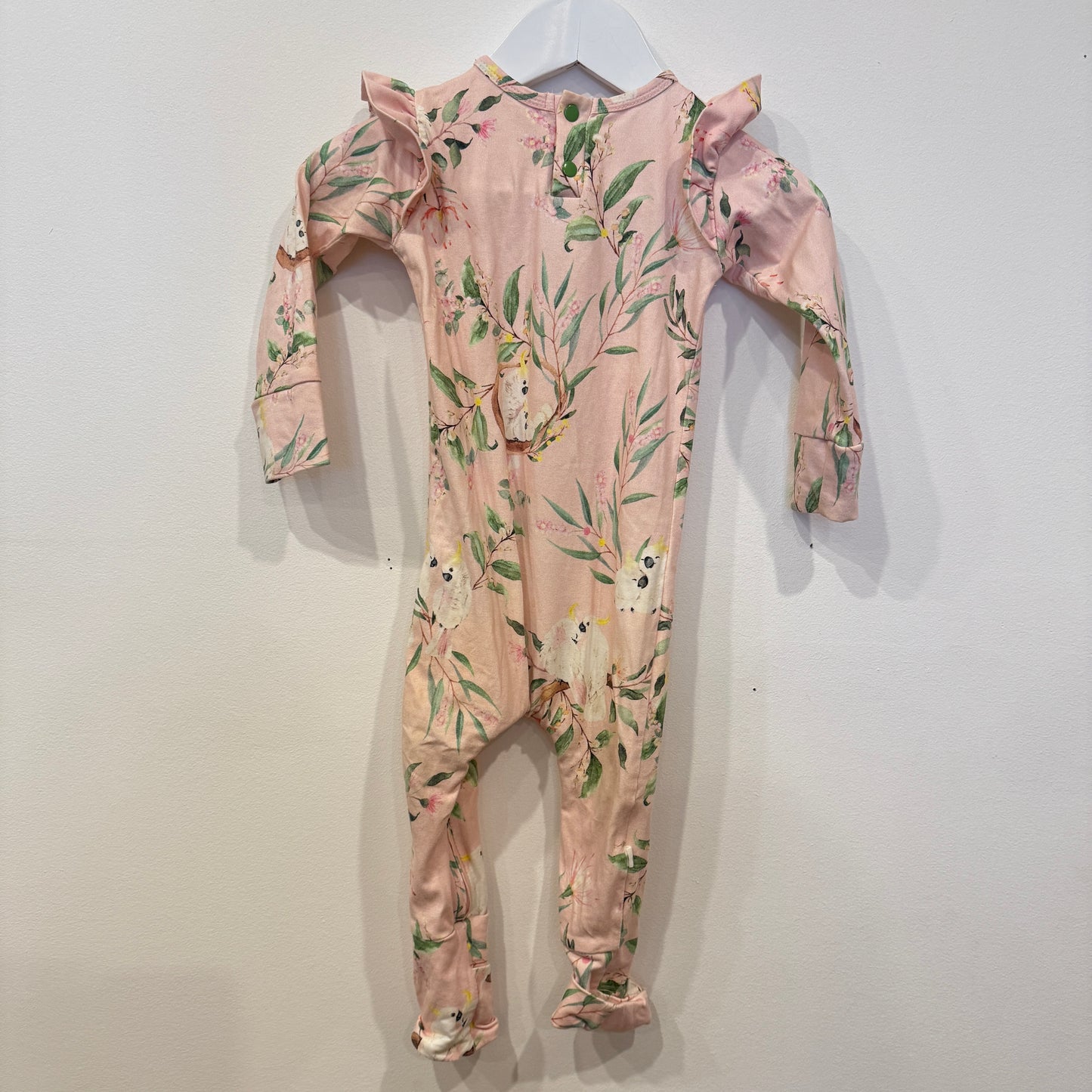 SNUGGLEHUNNY Pink Cockatoo romper, 6-12m