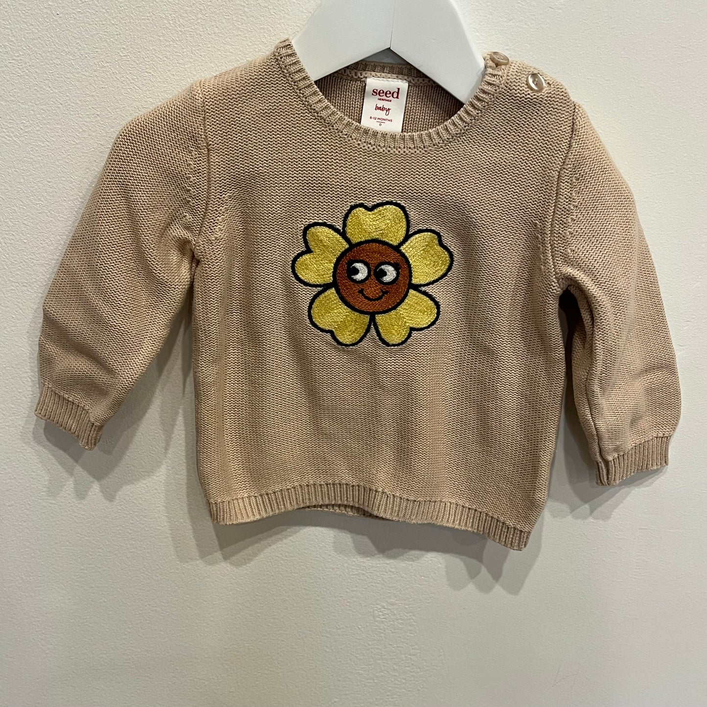 SEED sunflower jumper, size 6-12m