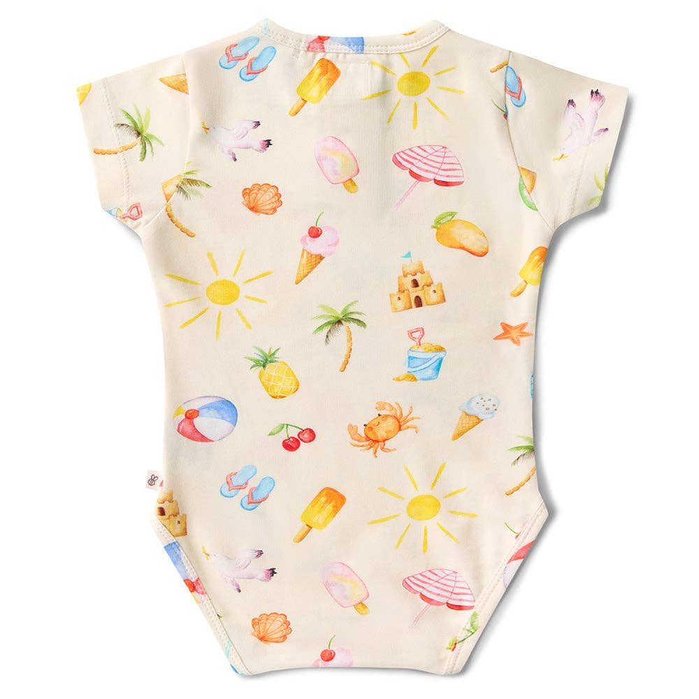 Beach Fun Short Sleeve Organic Bodysuit
