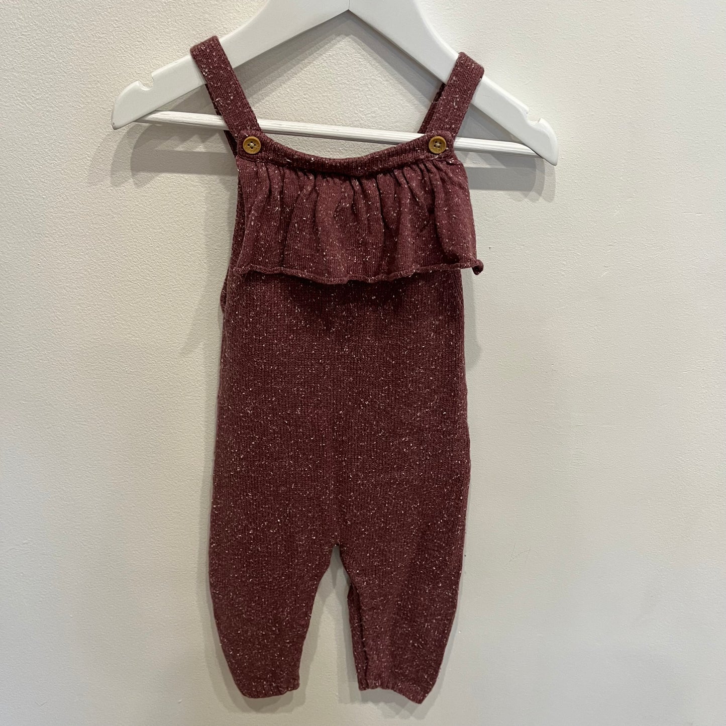 WILSON & FRENCHIE plum overalls, size 6-12m