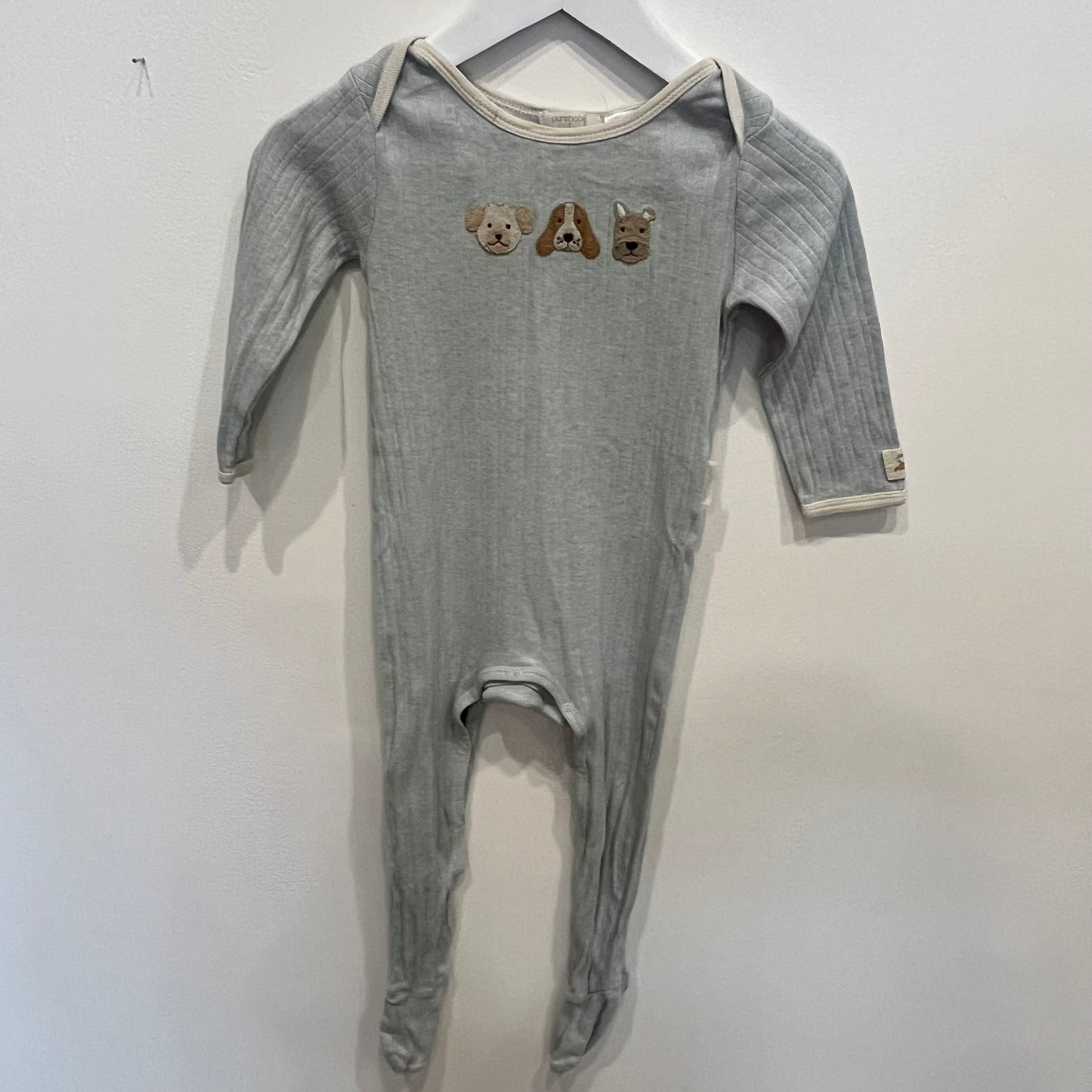 PURE BABY Blue Dogs Zipsuit, size 1