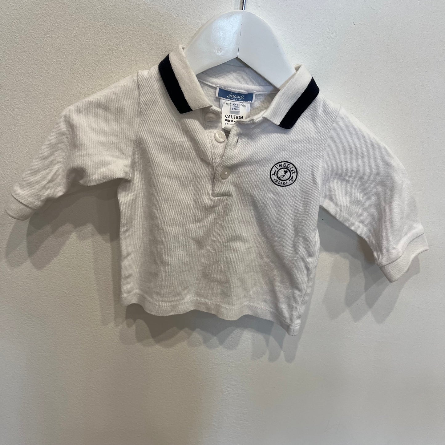 JACADI white polo, size 6m