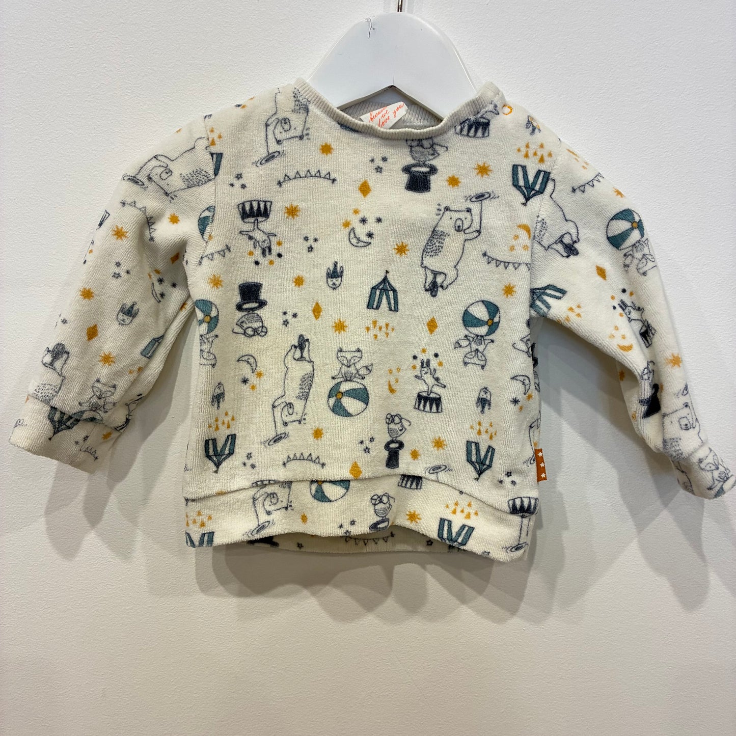 HEMA Circus Velour Jumper, 3-6m