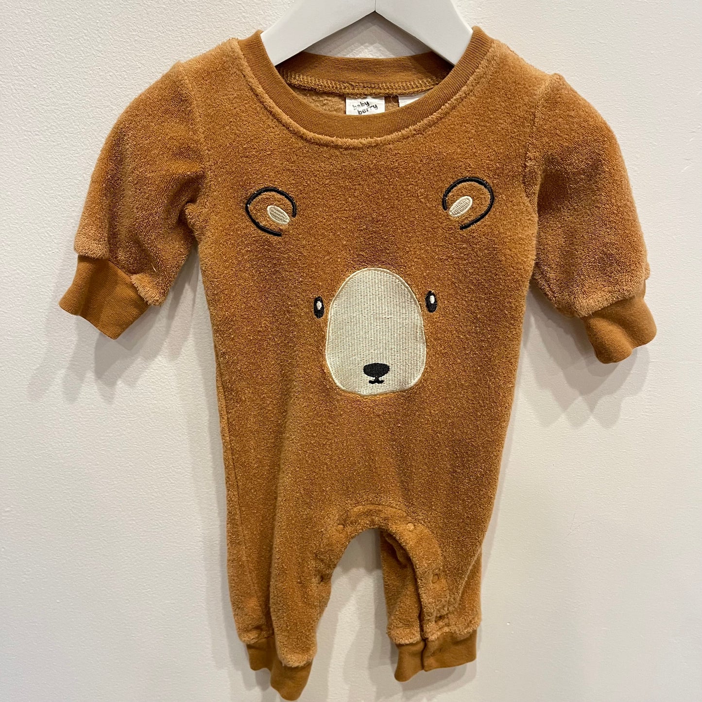 BABY BERRY terry bear onesie, 3-6m