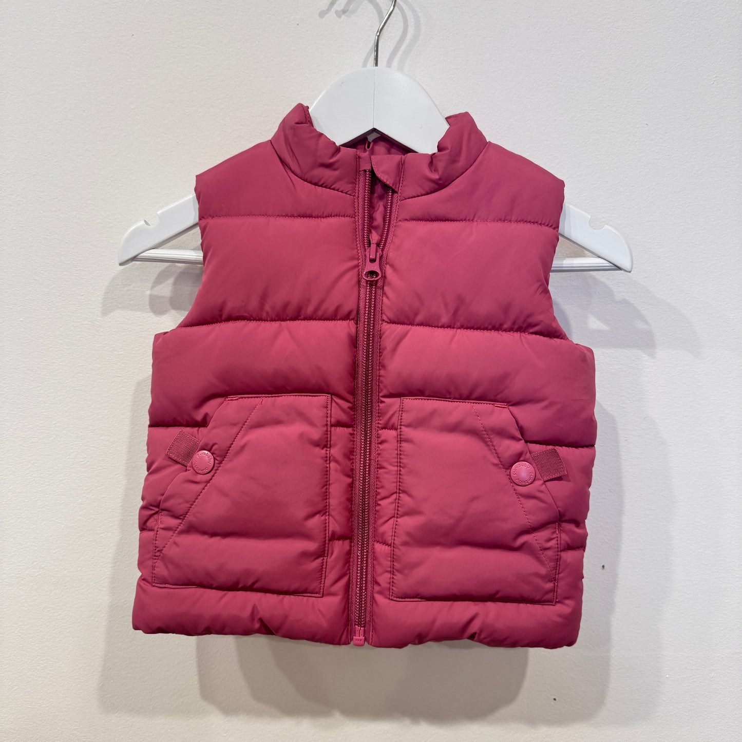 PURE BABY Pink puffer vest. 6-12m