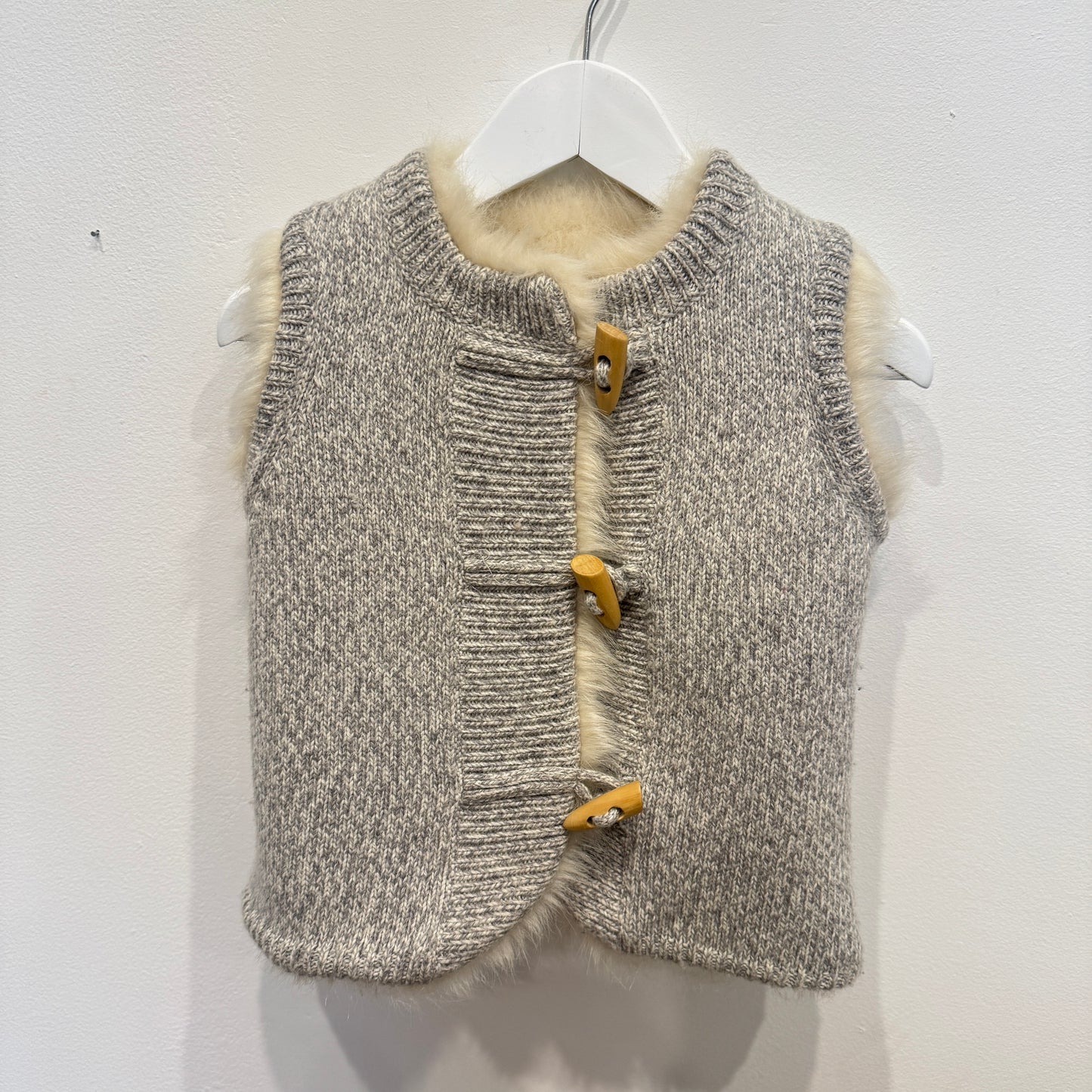 SEED Reversible Knit/Fluffy Vest, 4