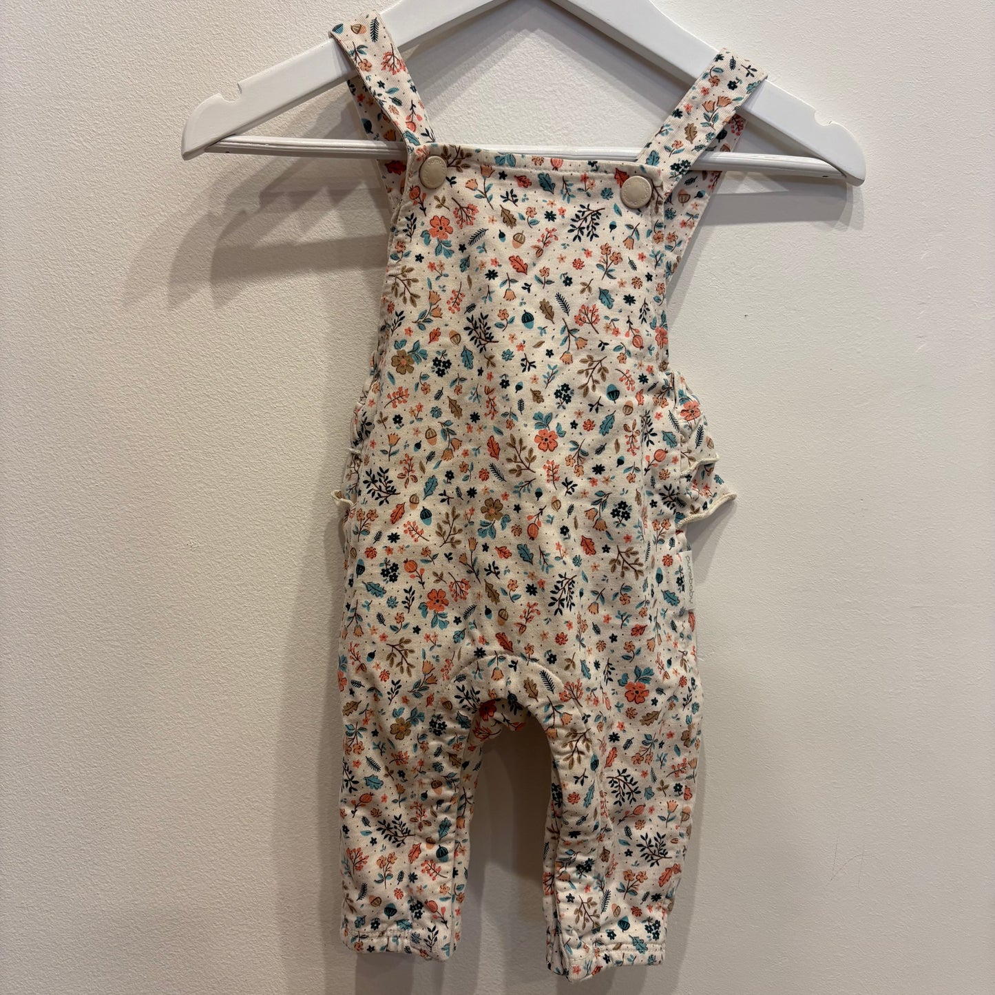 PUREBABY floral overalls, size 0-3m