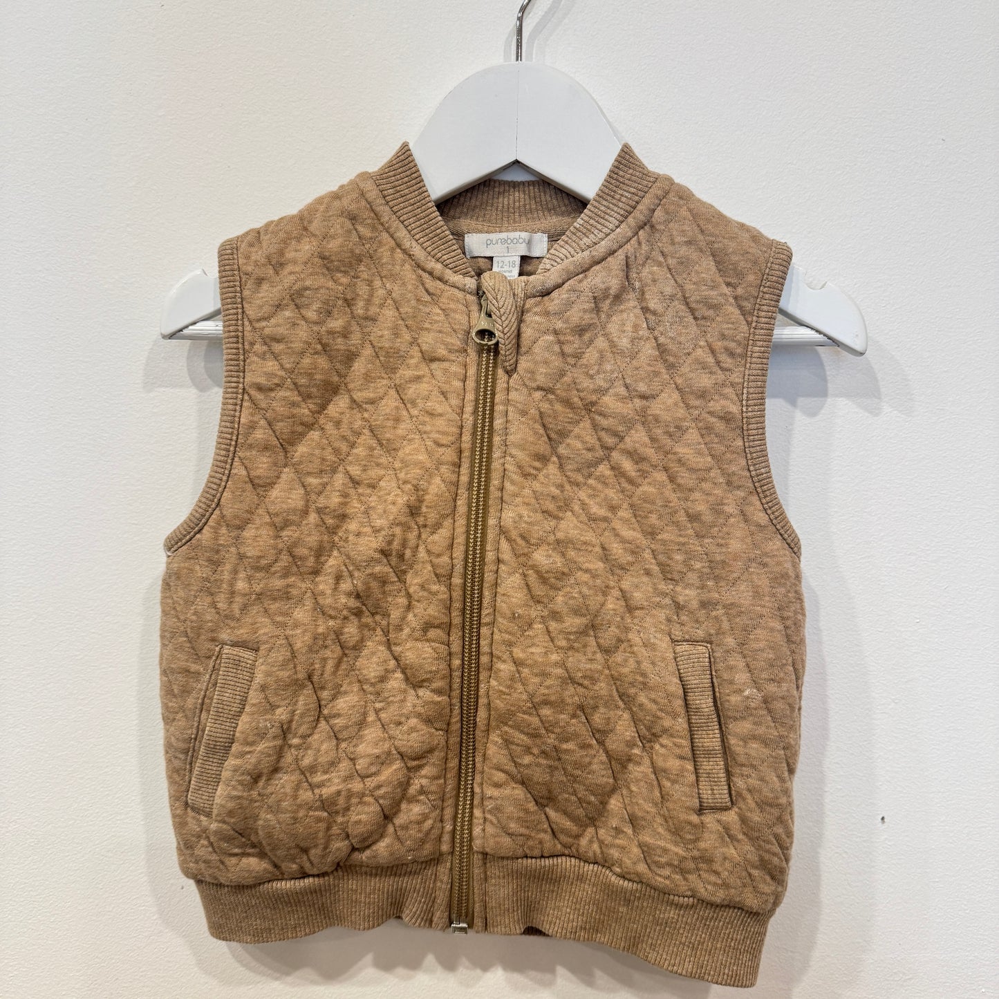 PUREBABY Brown vest, 12-18m