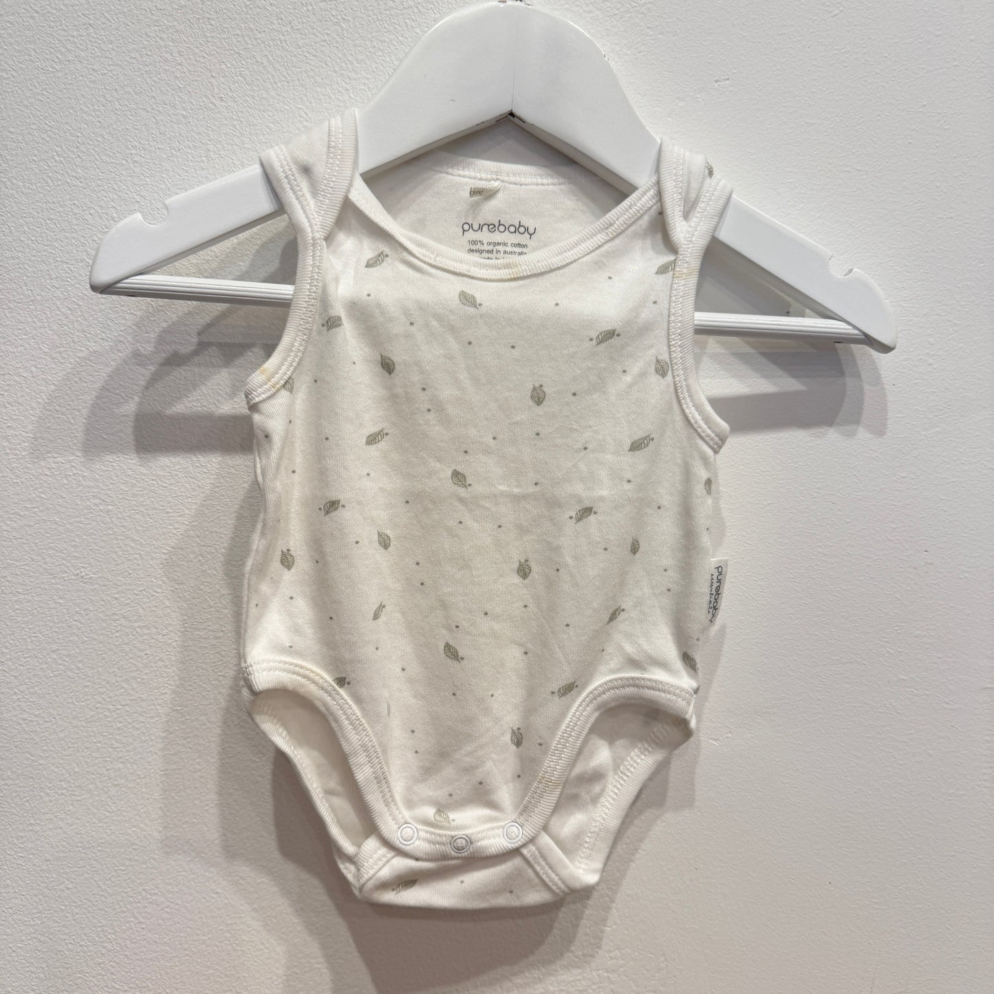 PURE BABY Leaf Singlesuit, 0-3m