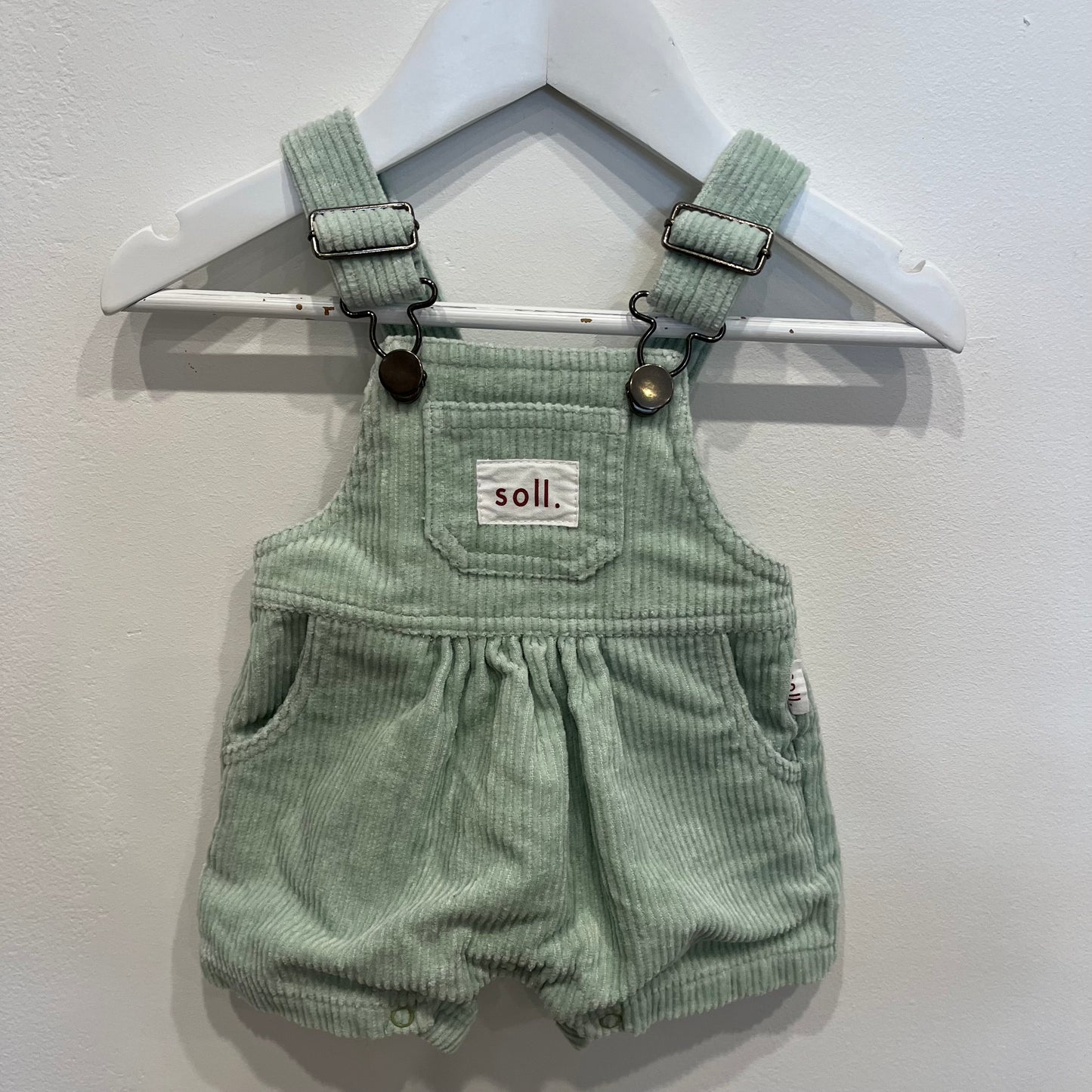 Soll sage cord overalls, size 0-3m