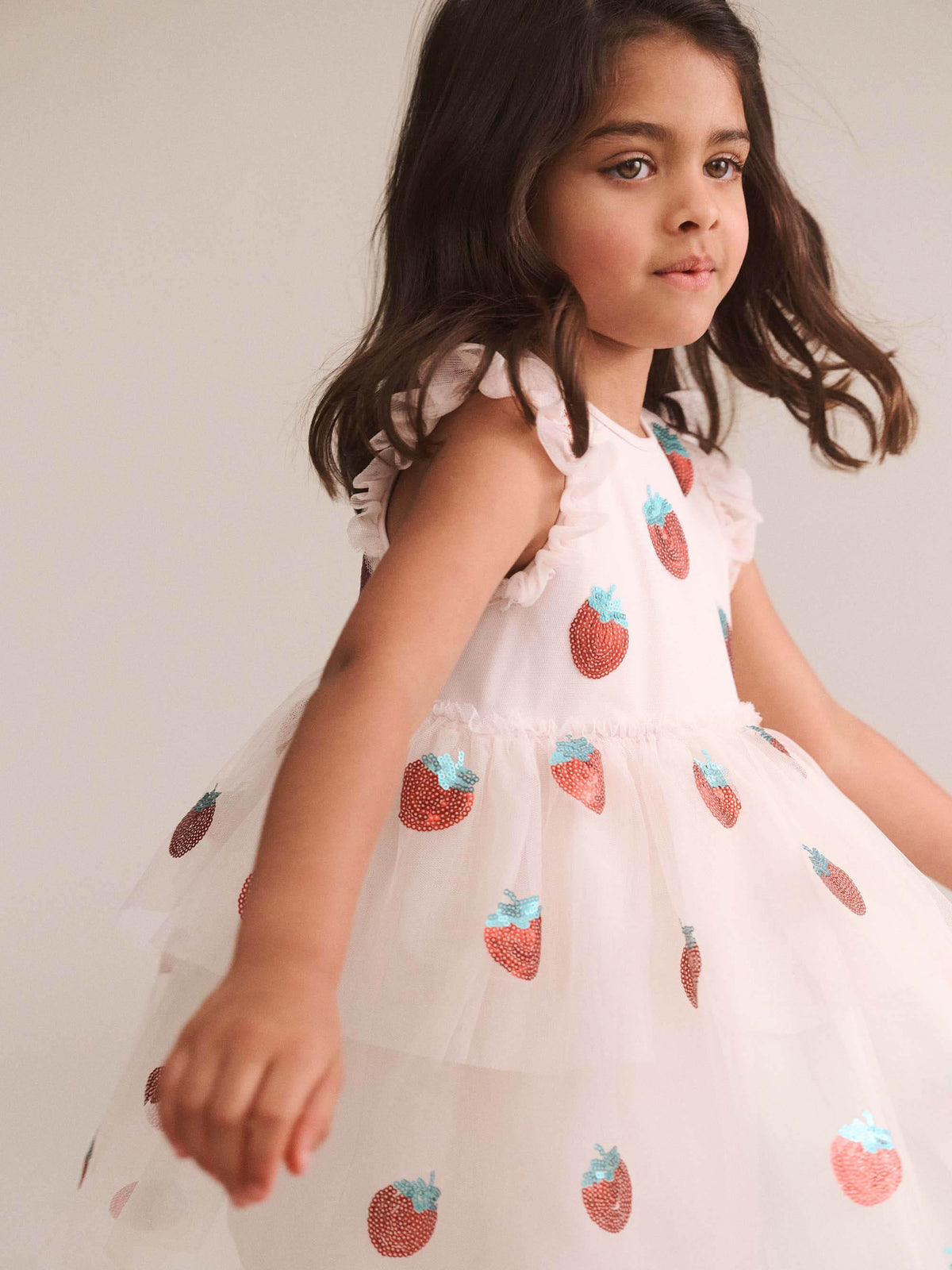 Sequin Strawberry Tulle Dress