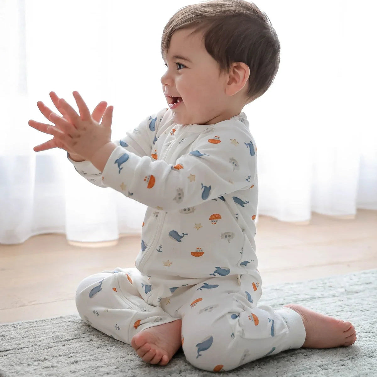 Organic Cotton Growsuit, Sea