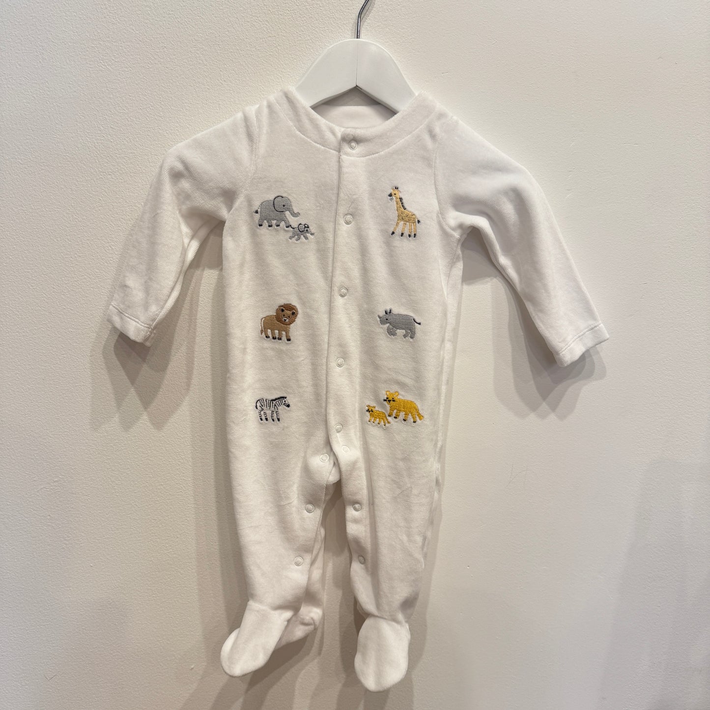 JOHN LEWIS LS Animal Onesie, 3-6m