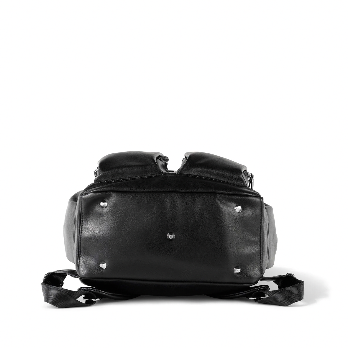 Vegan Leather Nappy Backpack, Black