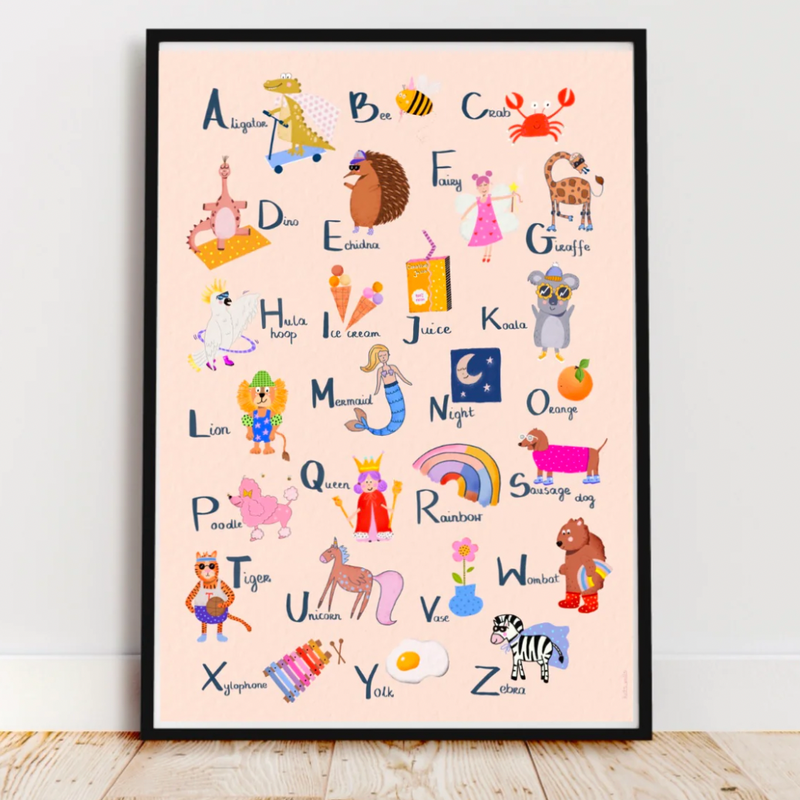 Alphabet Print, Pink PRE-ORDER