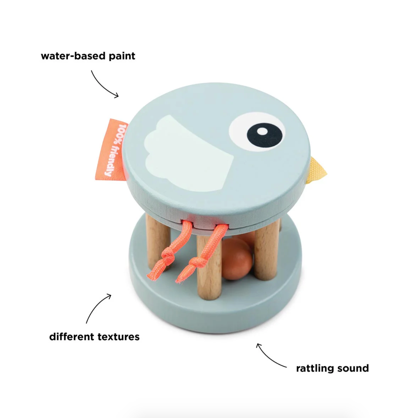 Wooden Bell Rattle