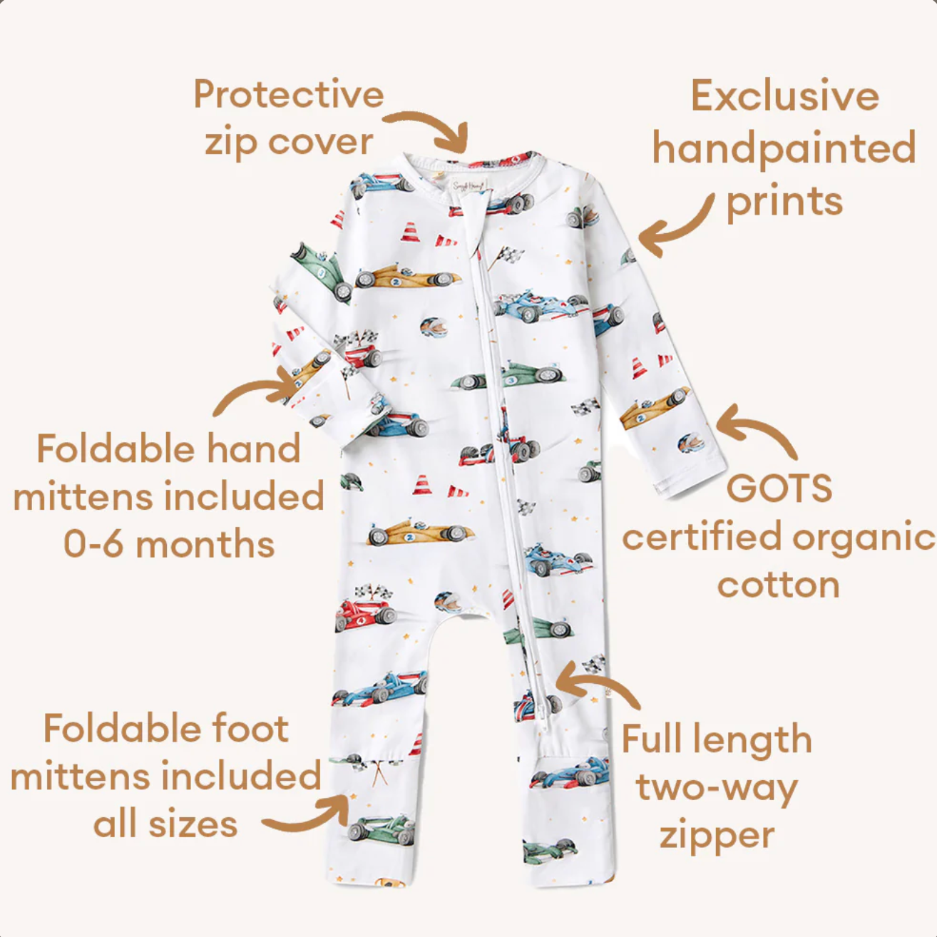 Little Racers Organic Snugglesuit