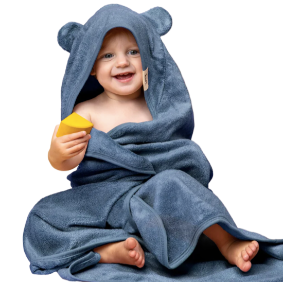 Hooded Towel, Blue Shadow