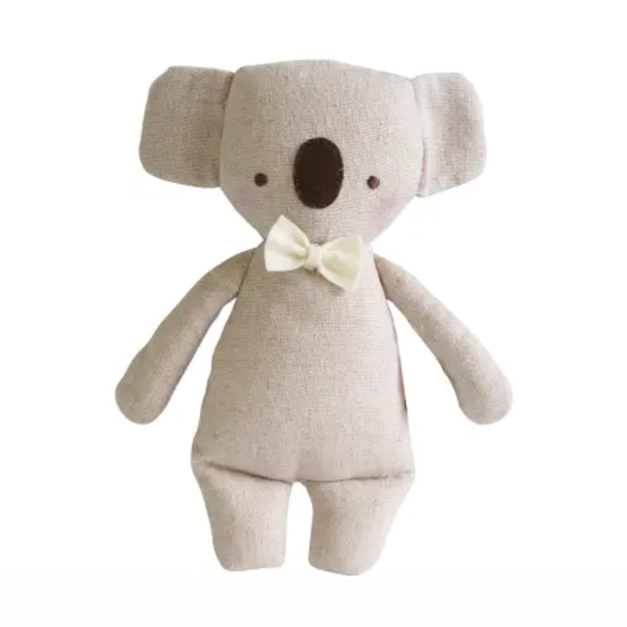 Linen Mini Koala Rattle