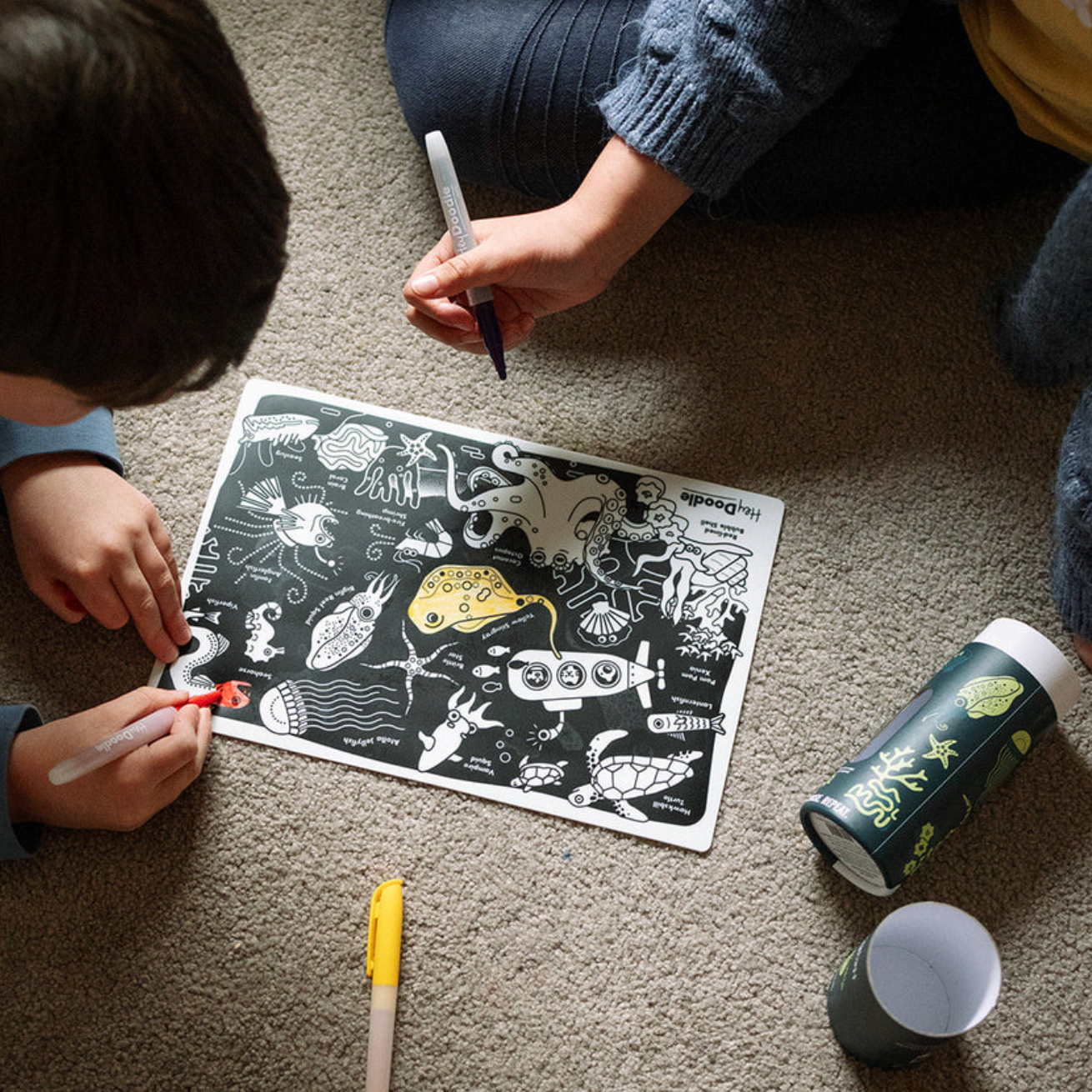 Glow-in-the-Deep Mini Colouring Mat