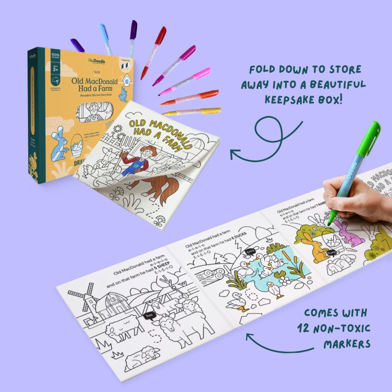 Old MacDonald Tales, Reusable Colouring Book