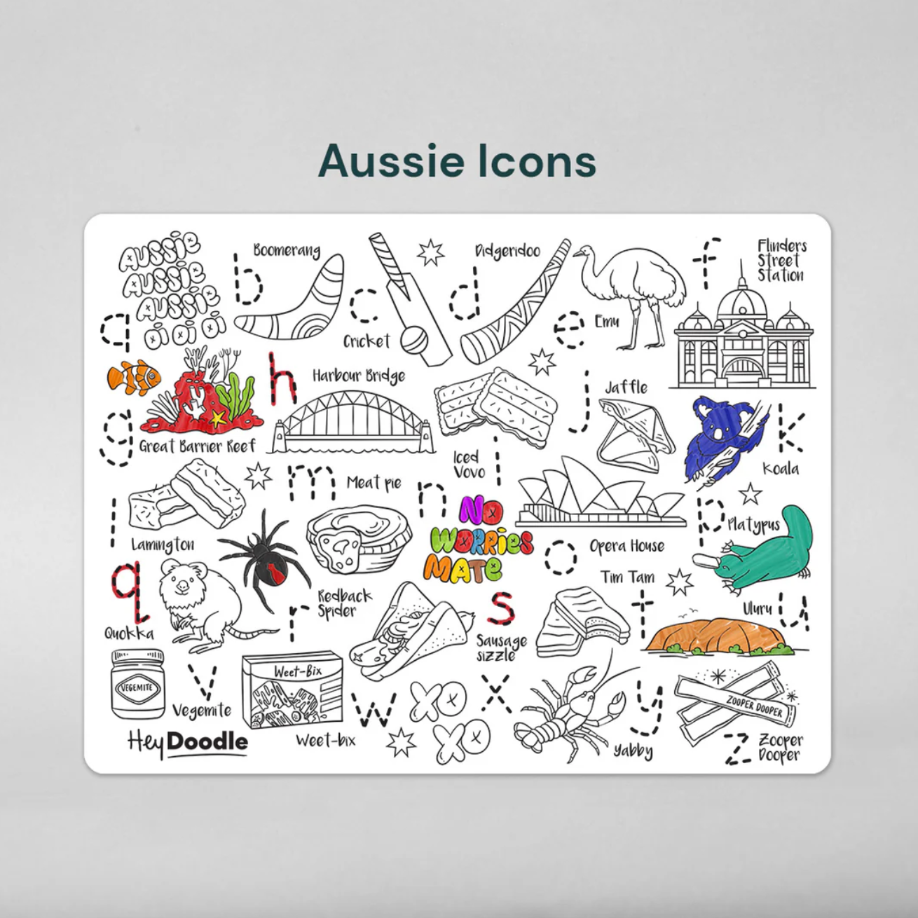 Aussie Icons Colouring Mat