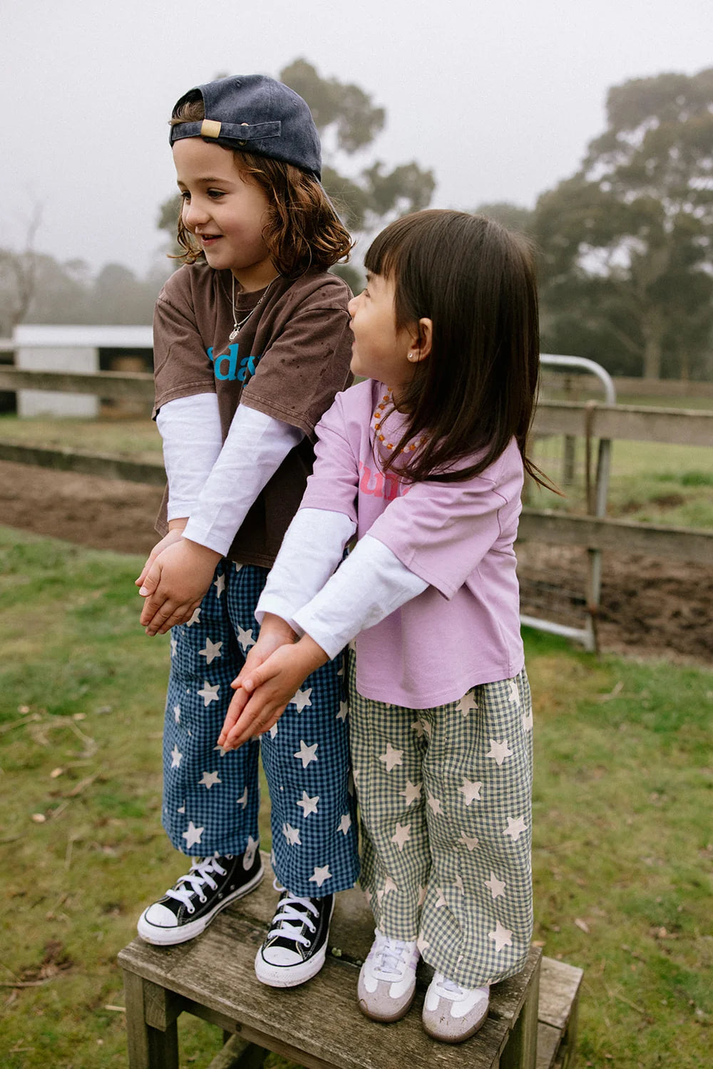 Dusty Star Pants, Yellow Gingham