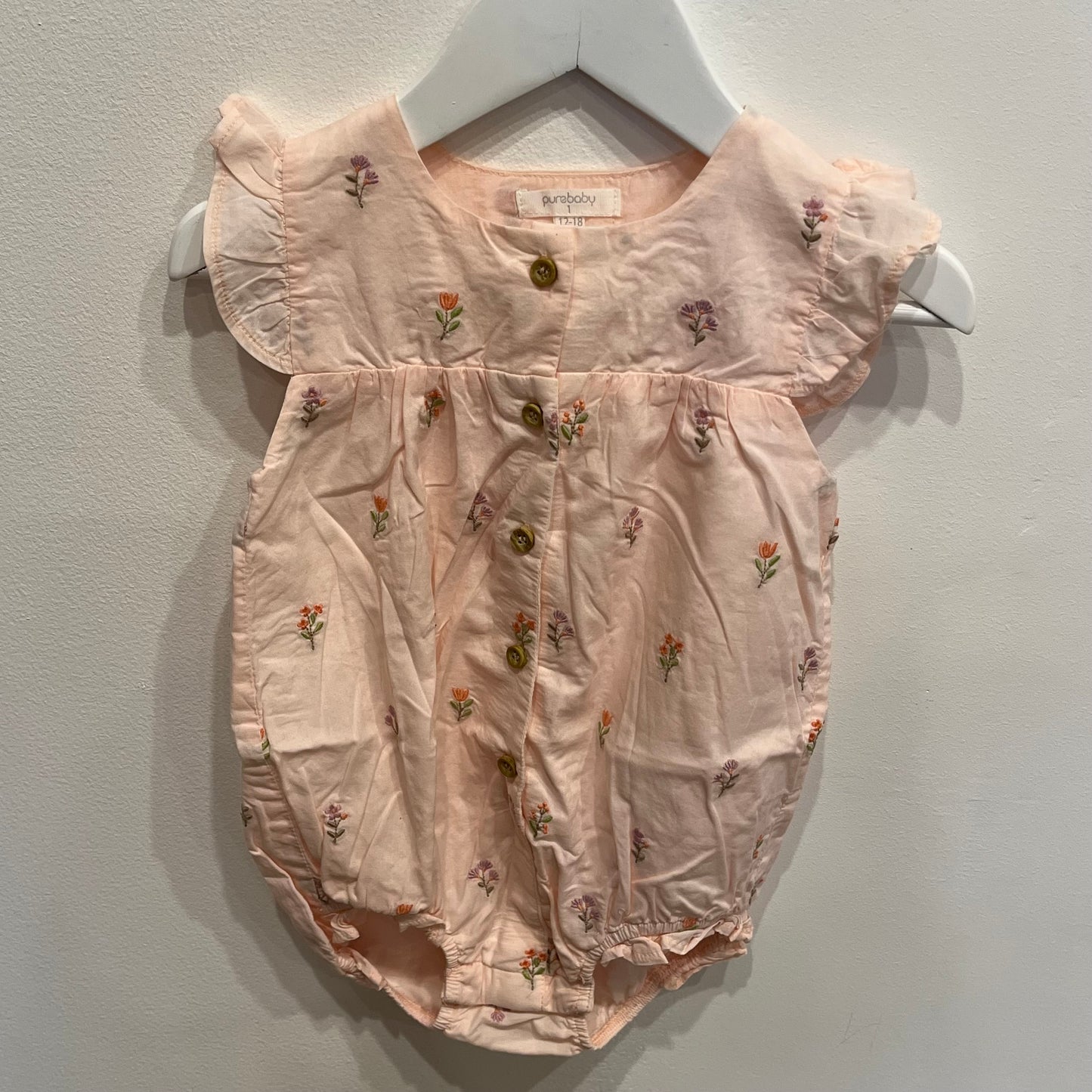 PURE BABY floral romper, size 1