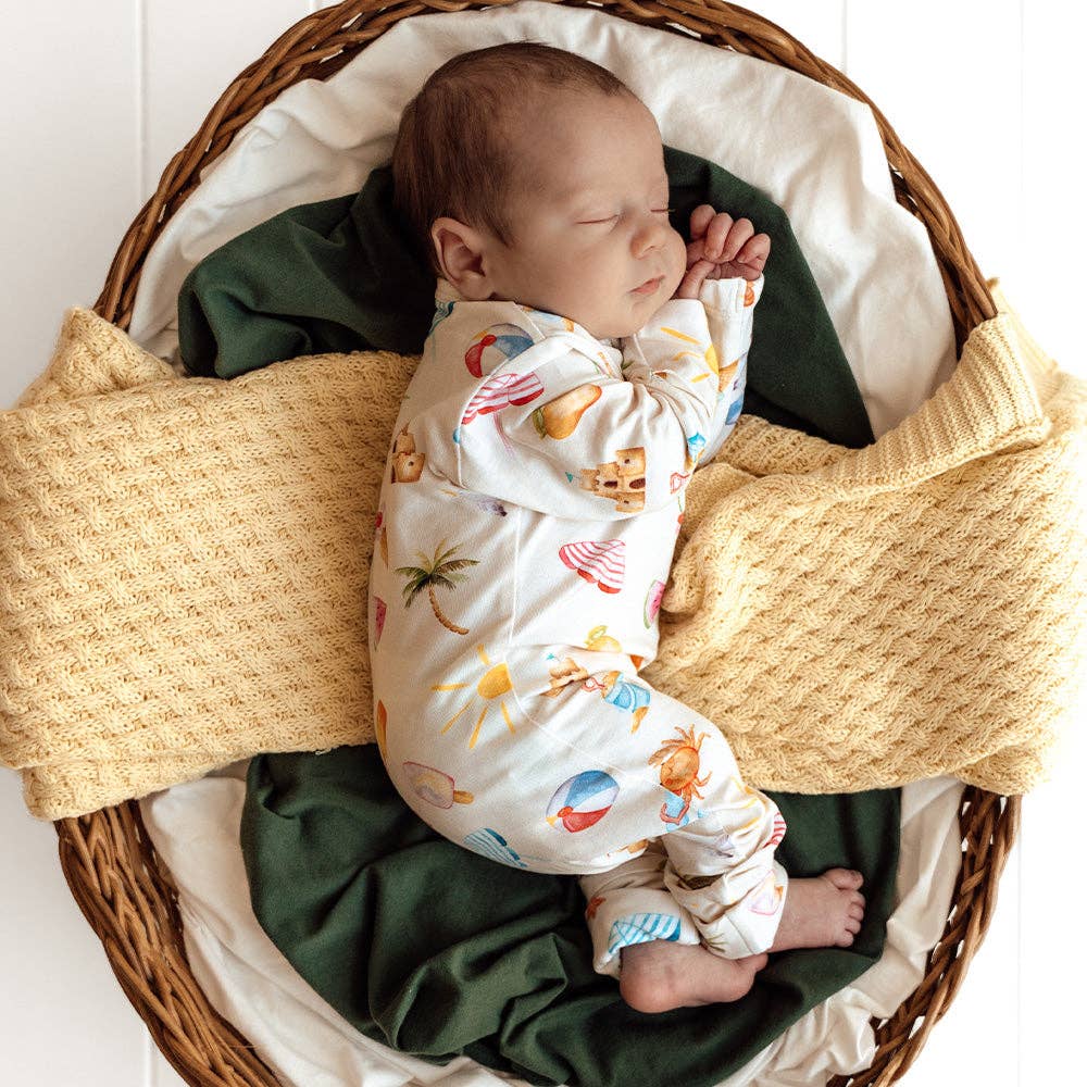 Beach Fun Organic Snugglesuit Convertible Romper