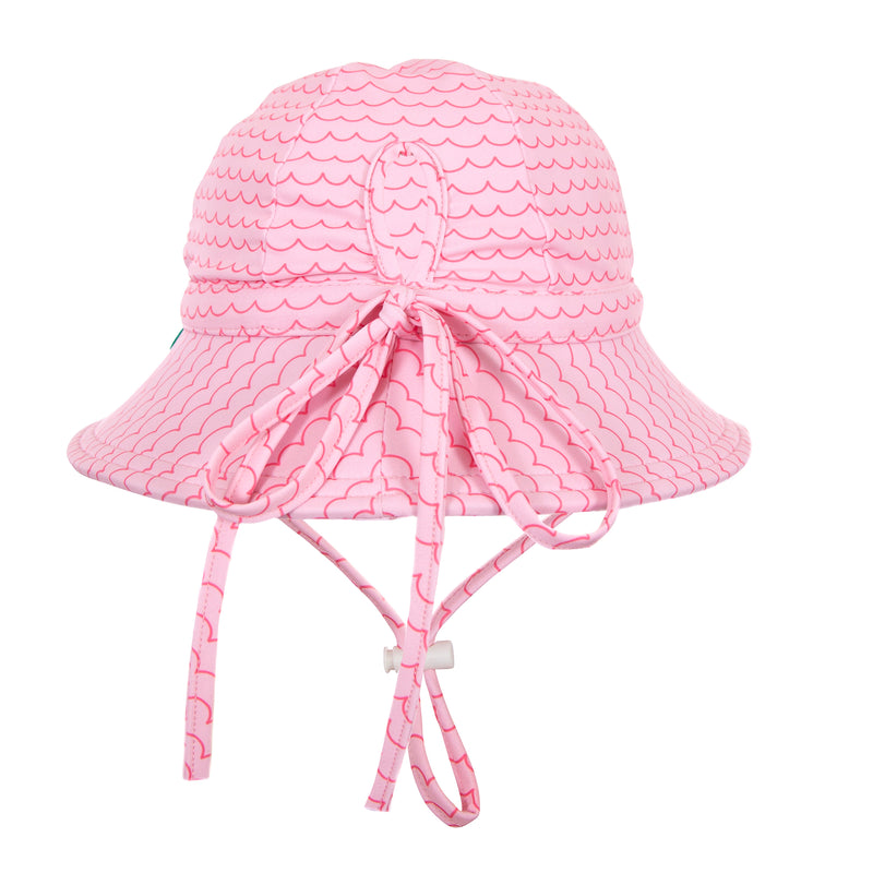 Pink Waves Wide Brim Swim Hat