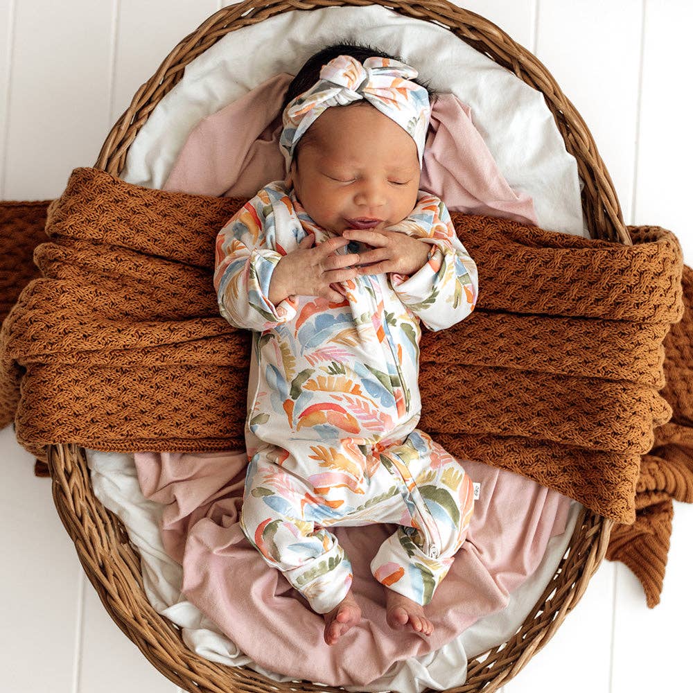 Summer Palm Organic Snugglesuit Convertible Romper