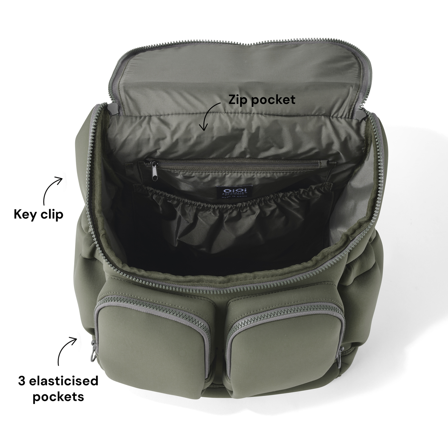 Signature Nappy Backpack, Sage Neoprene