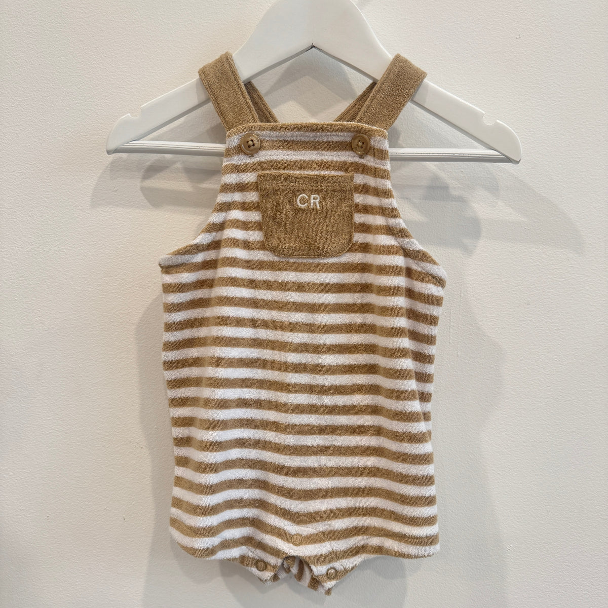 CR Terry Striped Romper, 3-6m