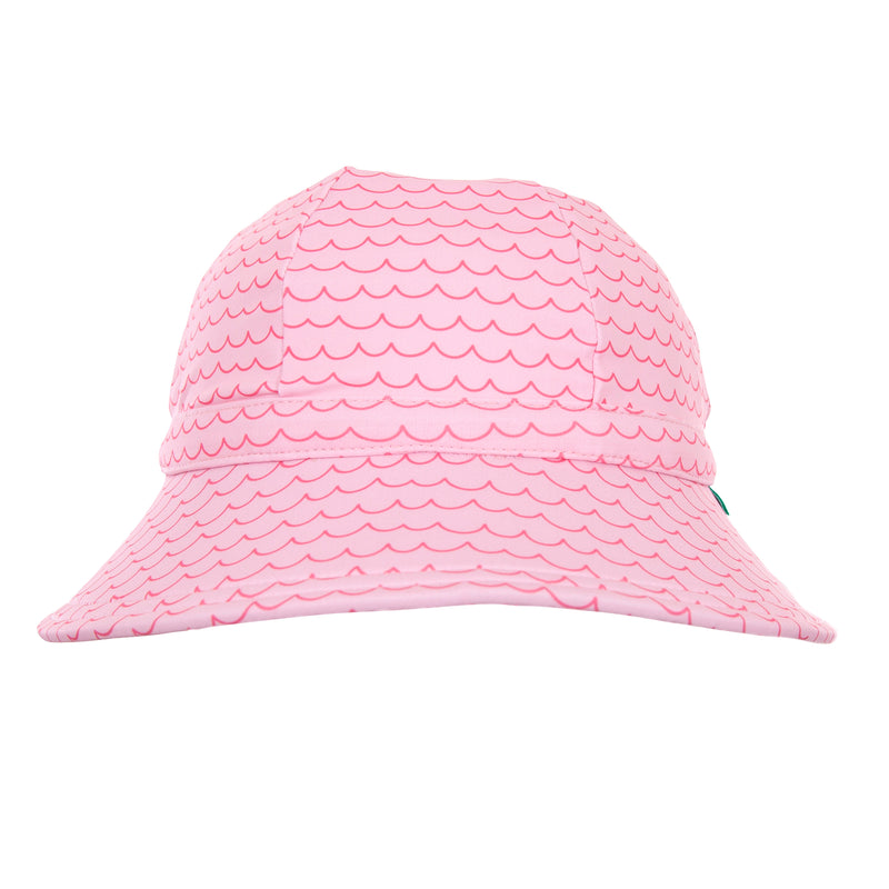 Pink Waves Wide Brim Swim Hat