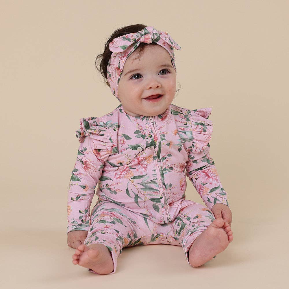 Pink Wattle Organic Snugglesuit Convertible Romper with Frill