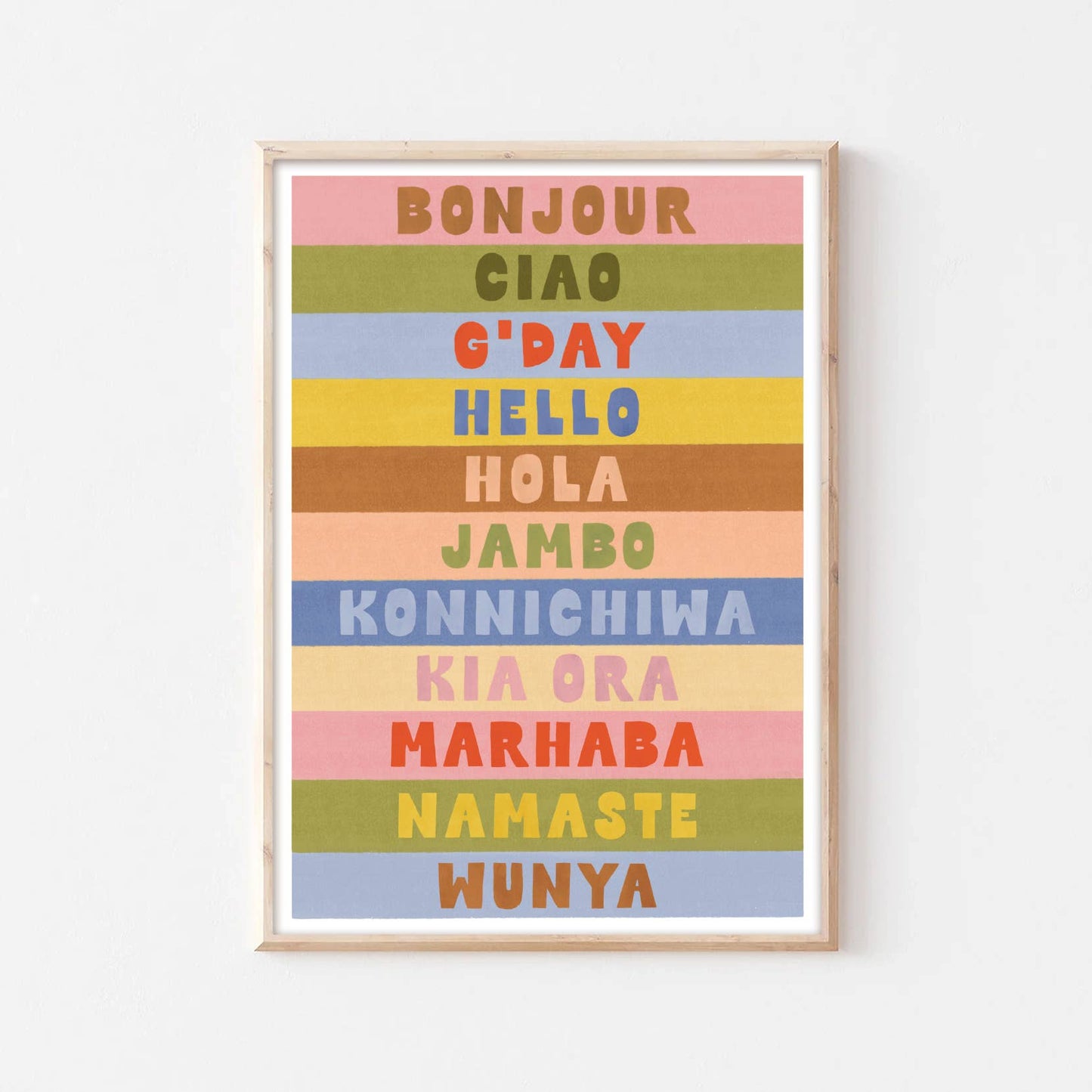 Bonjour, Ciao, G'Day Print