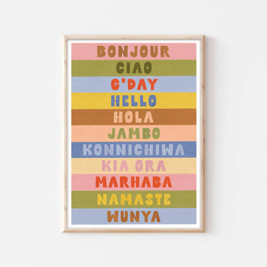 Bonjour, Ciao, G'Day Print