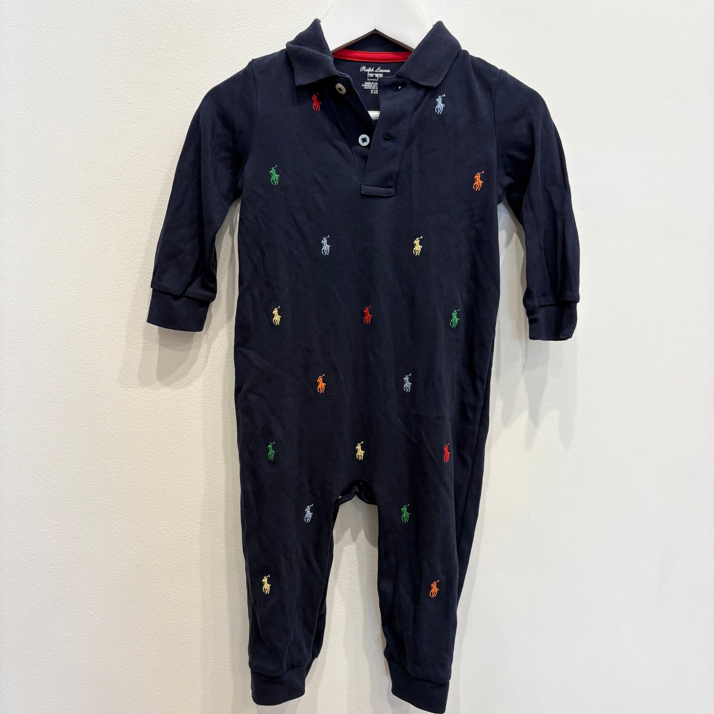 Ralph Lauren Navy LS Romper, size 12-18m