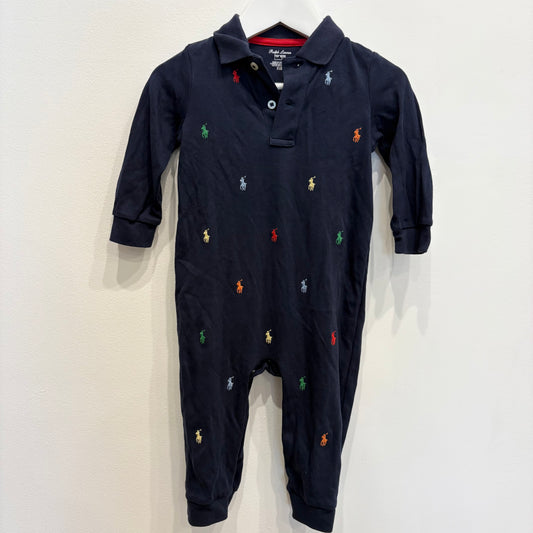 Ralph Lauren Navy LS Romper, size 12-18m