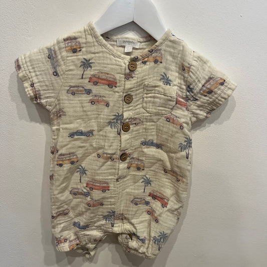 PUREBABY Cars Romper, 12-18m