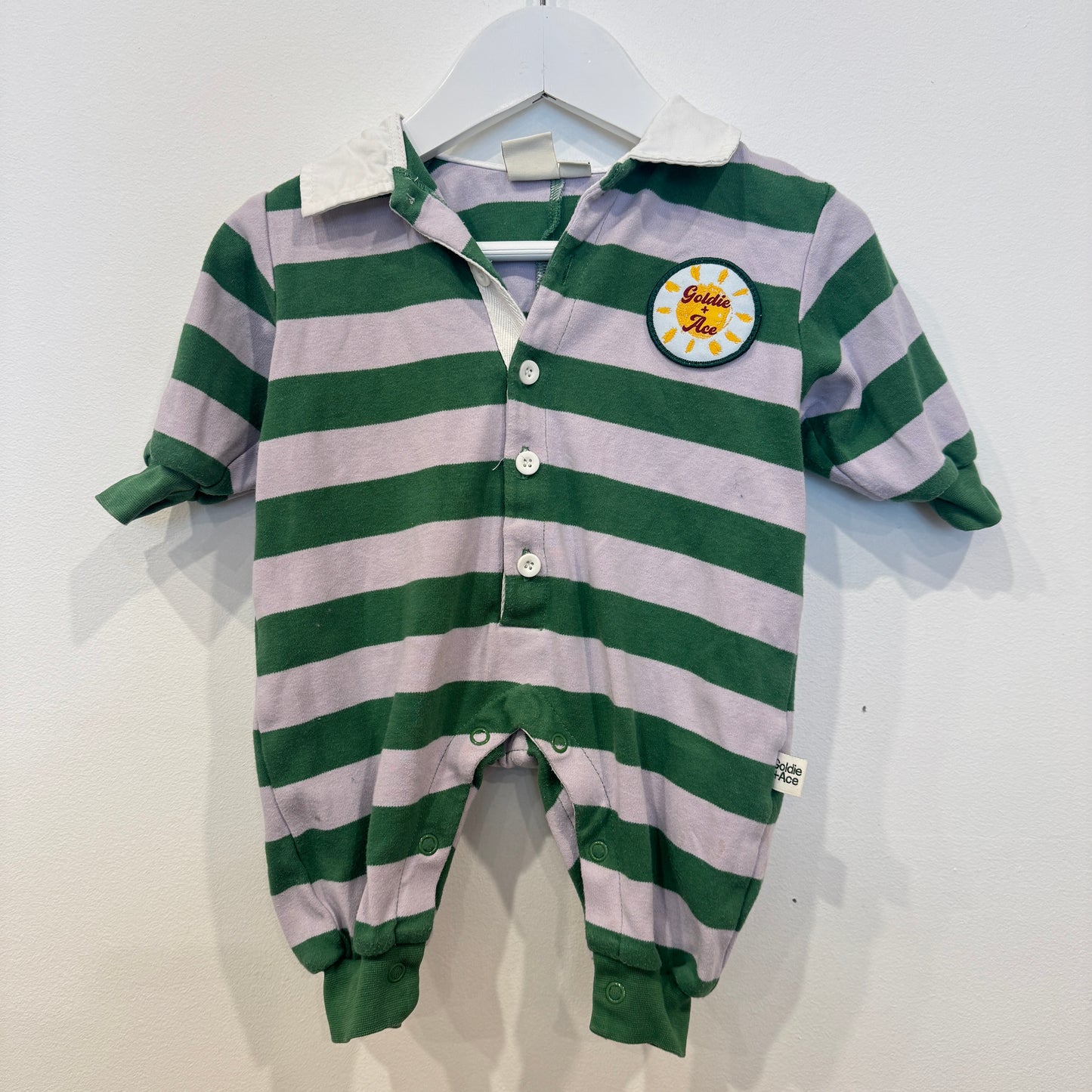 GOLDIE + ACE Stripe rugby onesie, 0-3m
