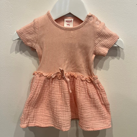 SEED pink dress, size 0-3m