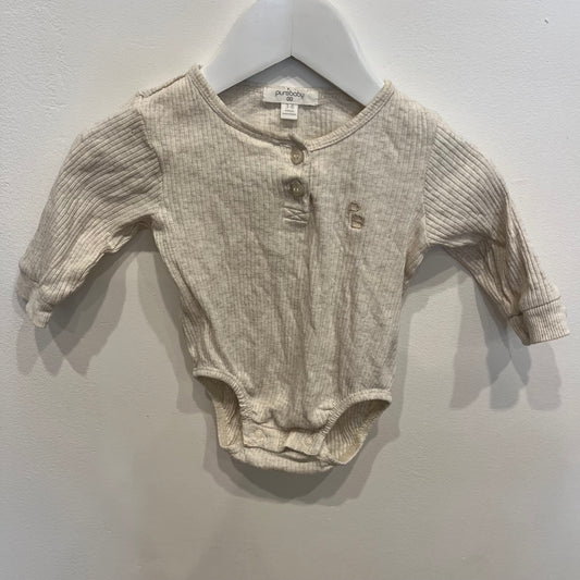 Purebaby romper cream, size 3-6m