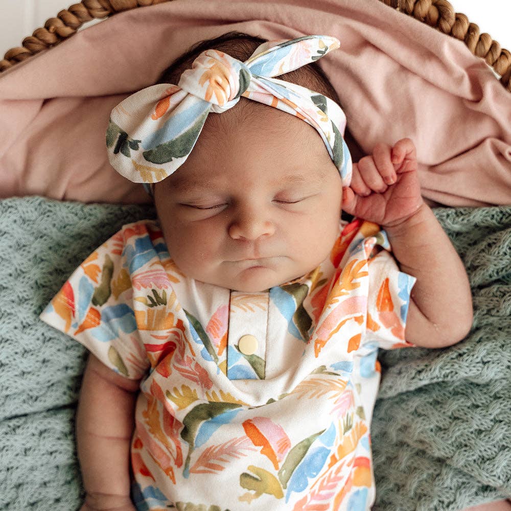 Summer Palm Short Sleeve Organic Bodysuit